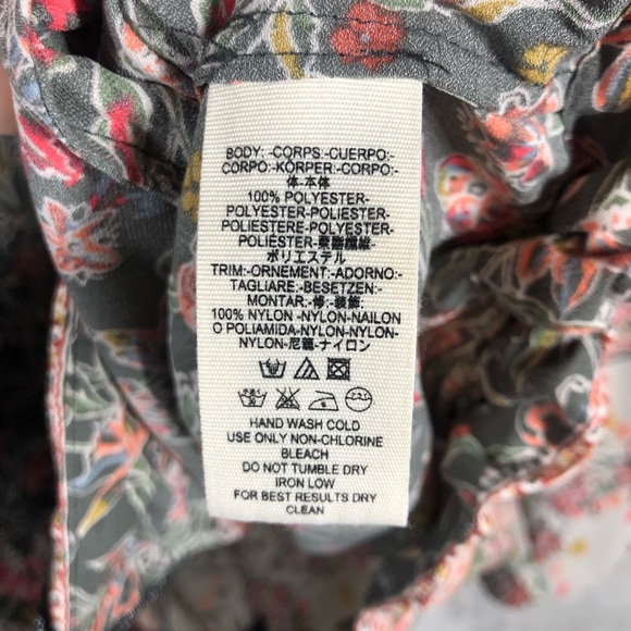 Free People Wildflower Zip Kimono Too Size XS/S Black Floral Sheer Baggy Nature - Picture 6 of 6